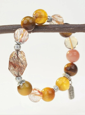 黄金万两黑金超七手链男女款天然