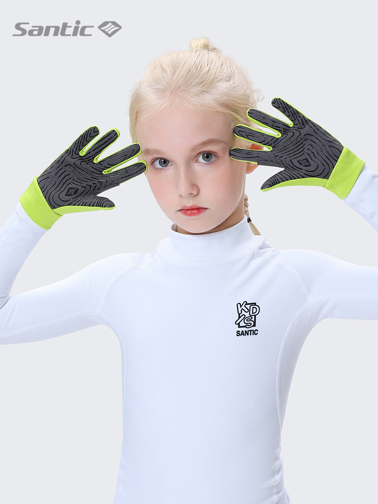 Santic森地客 儿童抓绒保暖防滑长指手套 平衡车护具骑行全指手套