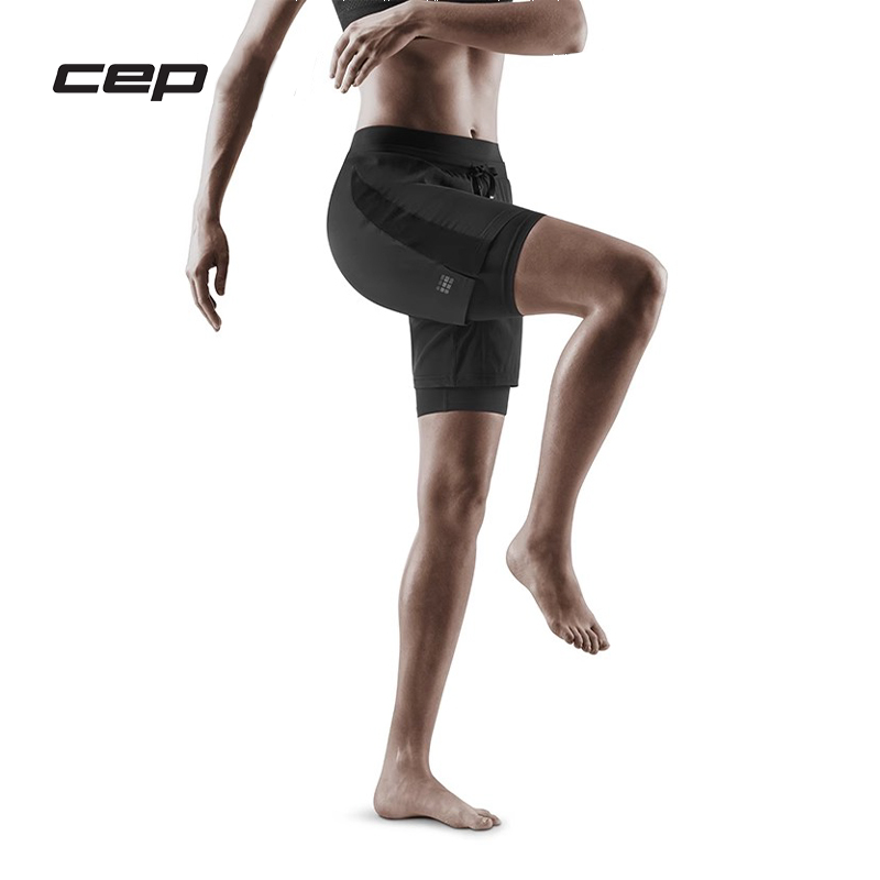 cep训练运动短裤女二合一五黑色