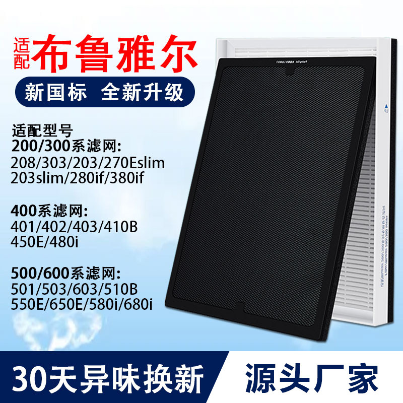 适配Blueair布鲁雅尔203/270E/303/280i空气净化器过滤网芯复合型