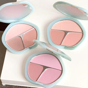 彩棠TIMAGEE三色腮红盘胭脂盘高光修容三合一膨胀色收缩色彩采塘