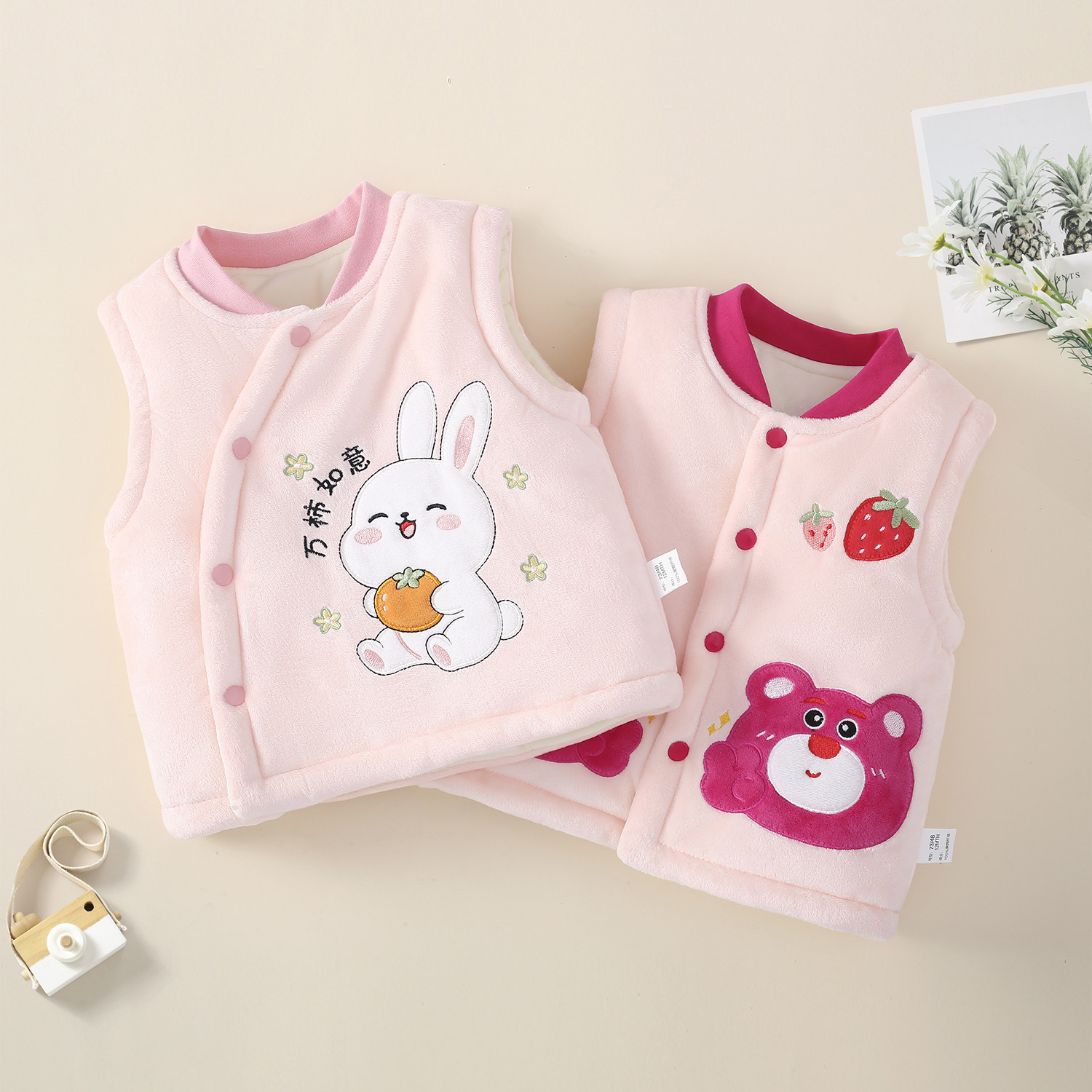 加厚儿童马甲加绒保暖宝宝马夹秋冬外穿婴儿坎肩夹棉女童背心男童