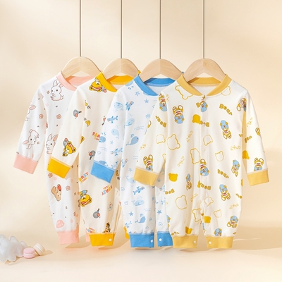 春夏儿童连体衣护肚子防着凉纯棉