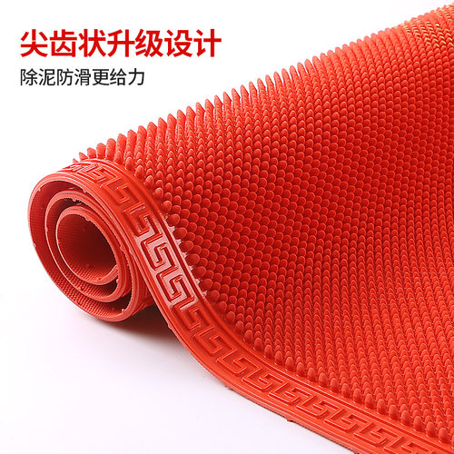 门垫家用商用红色防水橡胶尖齿