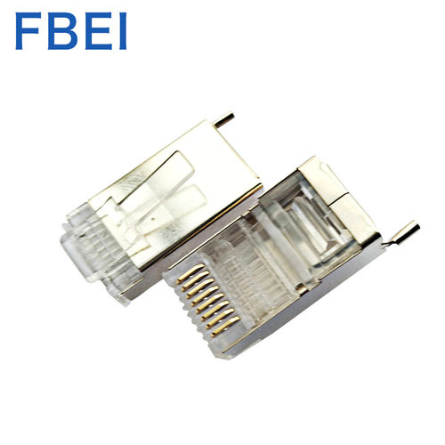 源头厂家 cat6屏蔽网线接头 六类stp接地线水晶头