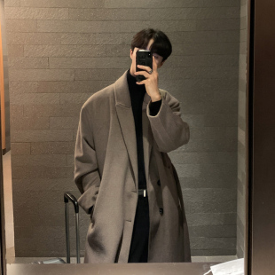 情侣装秋冬装外套男女毛呢大衣中长款冬季高级感呢子风衣潮流上衣