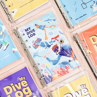 潜水日志MY LOG透明PVC活页中英PADI简约清新diver日记软面 DIVE