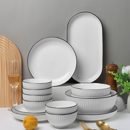 碗碟套装家用陶瓷餐具北欧风简约网红创意高级感碗盘勺筷碗具套装