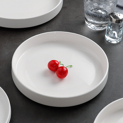 纯白陶瓷窝盘深口盘子菜盘家用骨瓷餐具餐盘碟子白色深盘2026新款