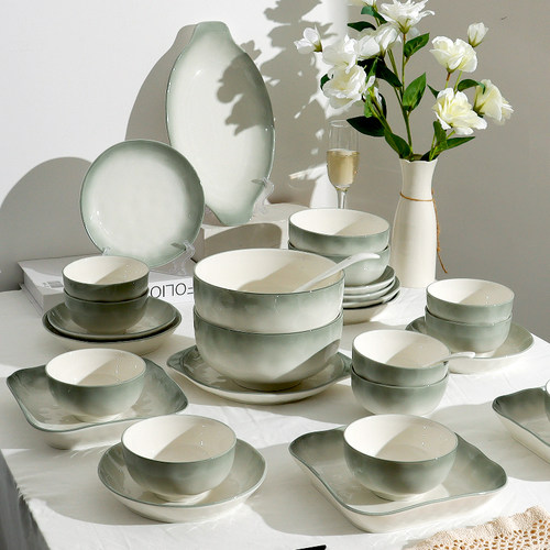 9.9四只微瑕陶瓷餐具碗盘子饭碗家用高级感菜盘子面碗沙拉碗汤碗