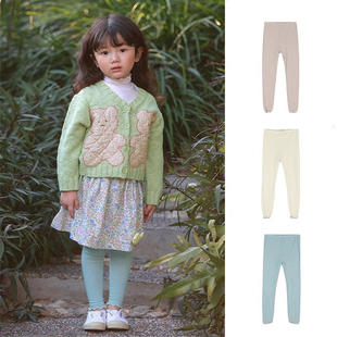 2025amber同款新色兰精天丝小众韩系女童柔软弹力卷边打底裤长裤