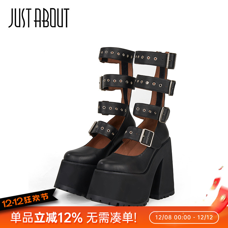 玛丽珍单鞋粗跟厚底甜酷女鞋