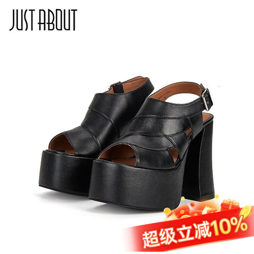 justabout高防水台罗马高跟凉鞋