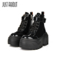 just 街头帅气马丁靴厚底短靴女潮ins风 小黑鞋 about春季 高帮鞋
