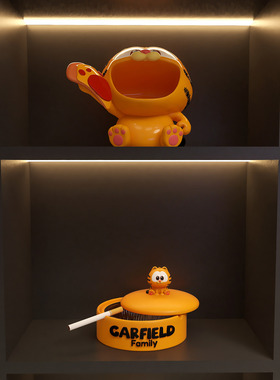 加菲猫高颜值定制商用酒店烟缸入户门口客厅桌面玄关大嘴钥匙收纳