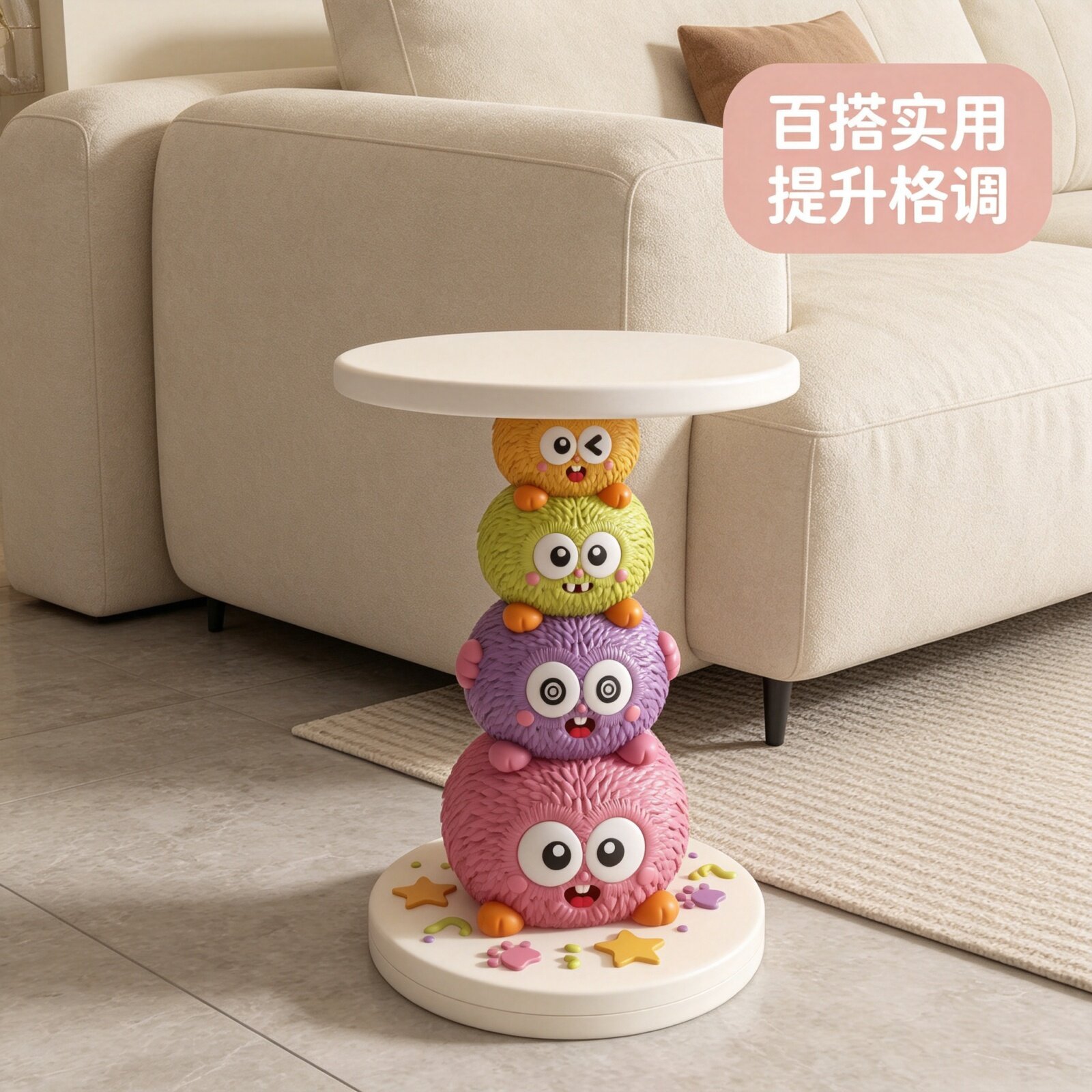 卡通怪兽可移动儿童床头柜