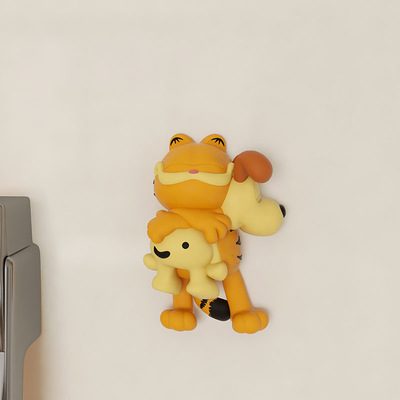 创意3d立体磁吸加菲猫盲盒卡通冰箱贴装饰遮挡侧面ins可爱