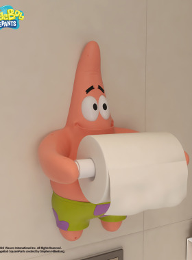 2025新款海绵宝宝派大星周边客厅壁挂式无芯卷纸架厨房专用实用款