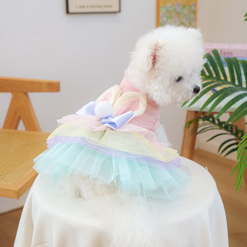 宠物衣服狗狗公主裙蓬蓬裙宠物裙可爱喵咪衣服彩色兔子纱裙蕾丝裙