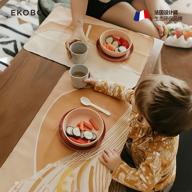 【狂欢价】EKOBO儿童餐具套装3岁以上宝宝辅食自主进食吃饭餐盘饭碗盘子餐具