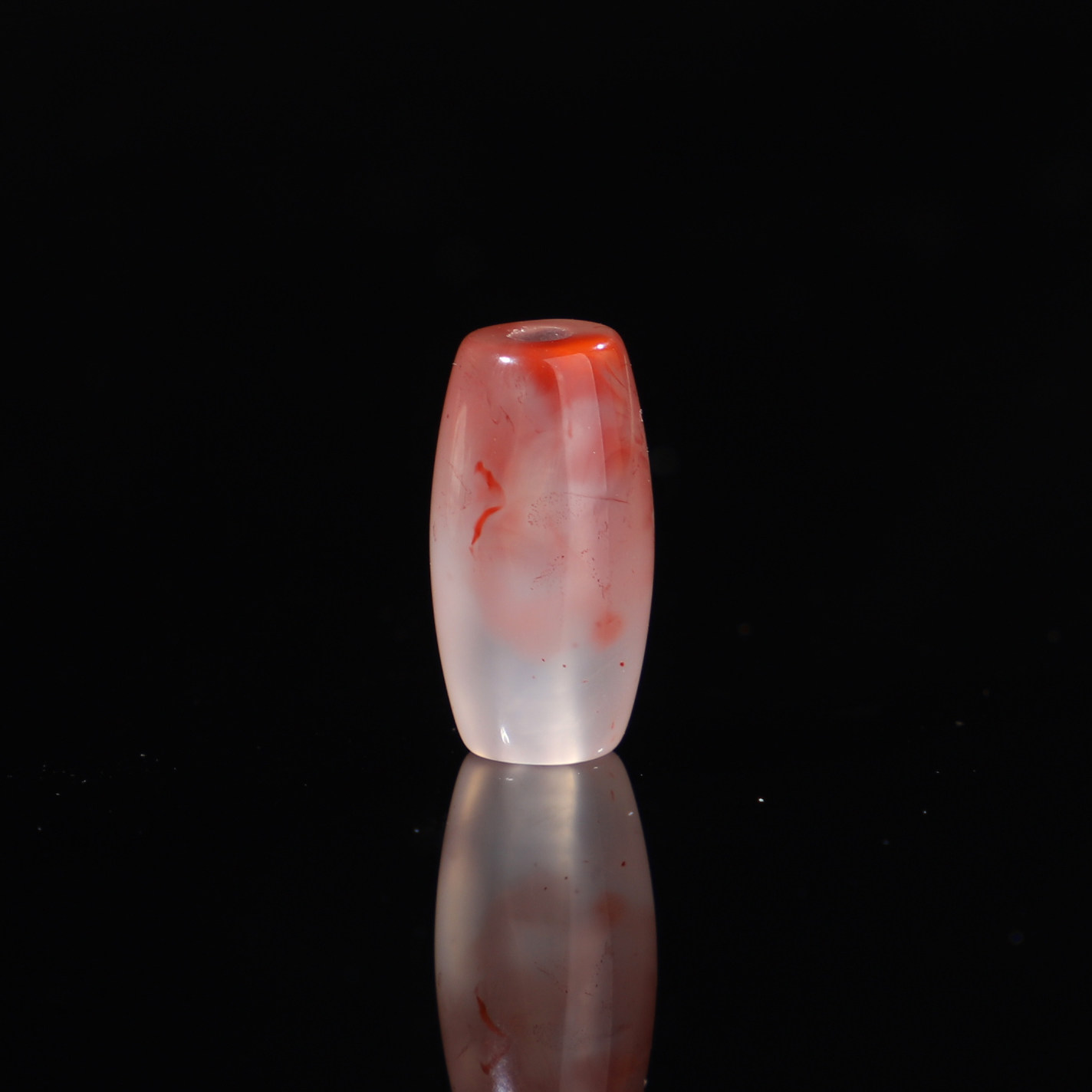 原矿天然凉山南红冰飘桶珠满天星散珠长度15.3mm*直径8mm 41号