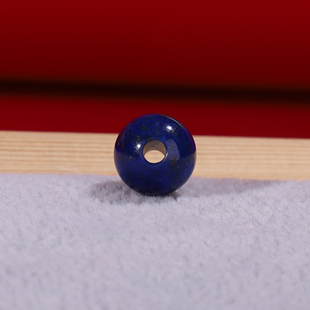 天然帝王青金石散珠6A无优化大孔3mm孔径圆珠子隔珠10.2mm单珠