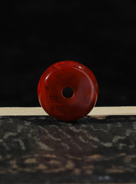 南红火焰纹叠珠原矿单珠隔珠直径13.7mm*厚度5.5mm 孔径2.5mmCD29