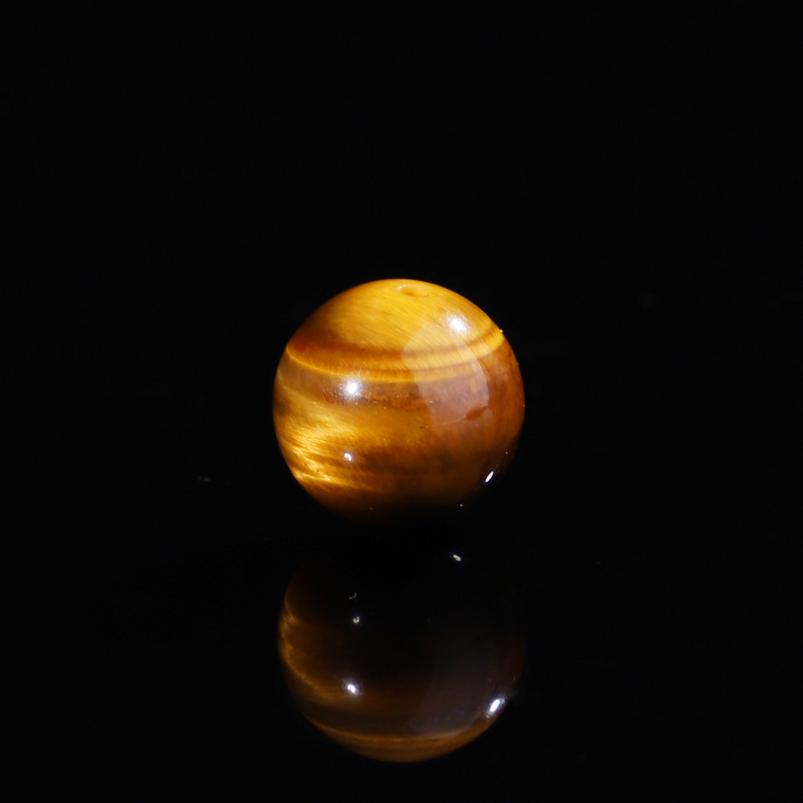 保真收藏级原矿黄虎眼石12.5mm单珠 虎晶石圆珠 星月菩提 235号