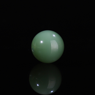 毕业级碧玉鸭蛋青猫眼散珠12mm 和田玉单珠配珠圆珠 过灯无结构