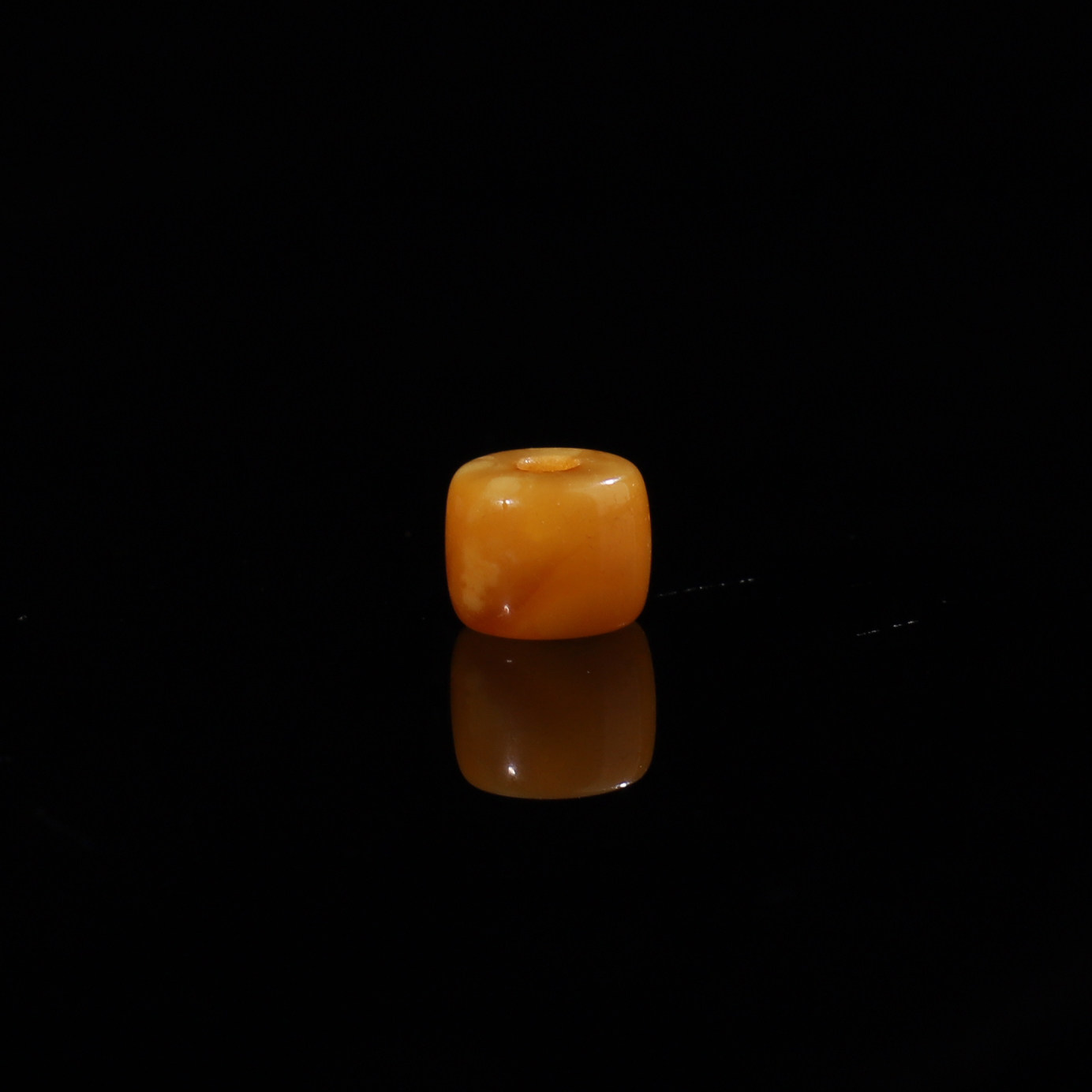 保真收藏级古董老蜜蜡虎皮纹妖花直切桶珠直径7.5mm对孔6mm171号