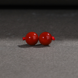 天花板级南红单珠5-8mm珠子牛血红四川凉山串珠配件圆珠