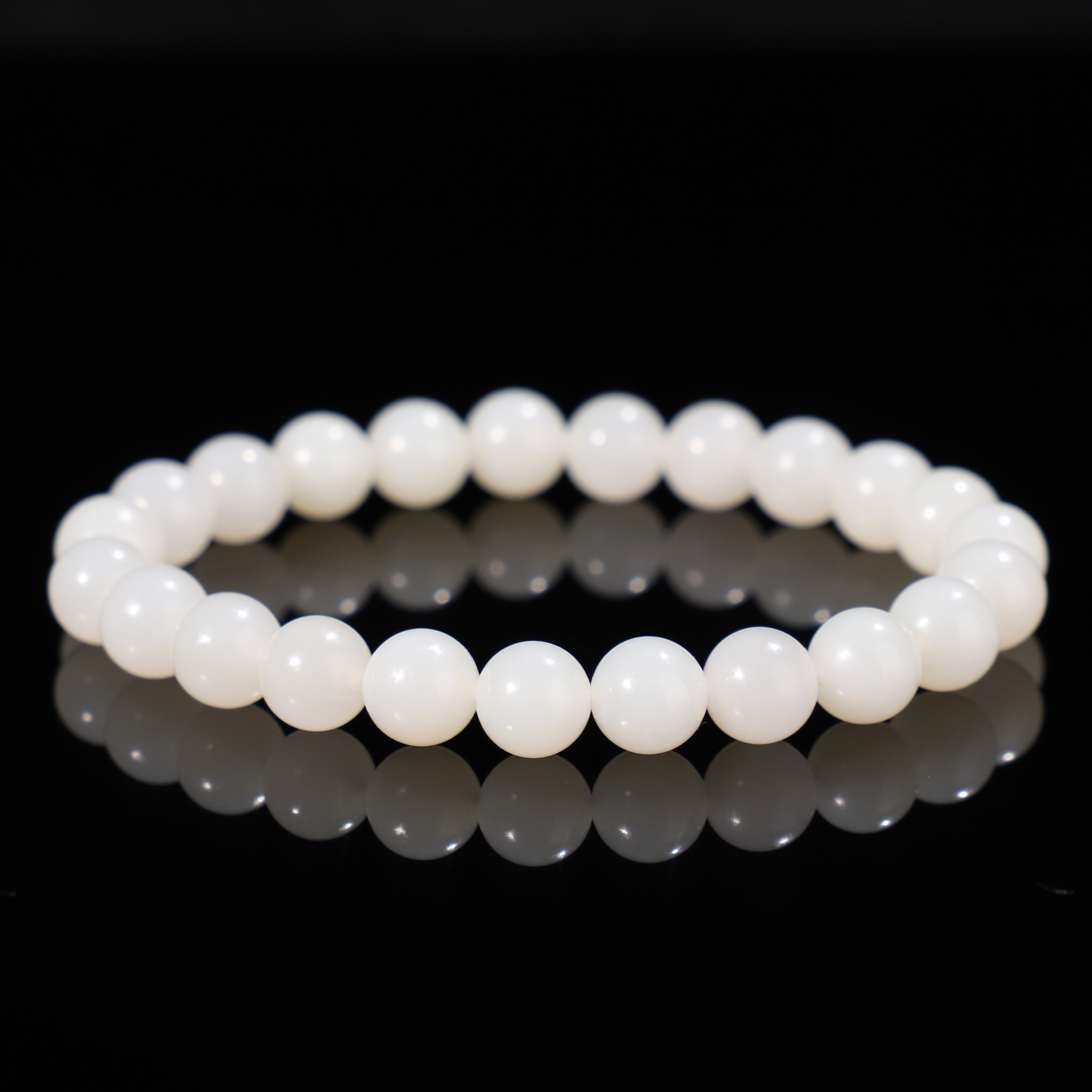 且末和田玉猪油膏8mm手链米达料