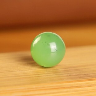 俄料碧玉乌兰海苹果绿散珠12mm单颗 高货和田玉单珠配珠配珠