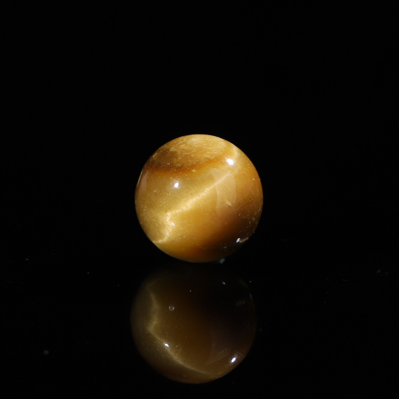保真收藏级原矿黄虎眼石12.6mm单珠 虎晶石圆珠 星月菩提 177号