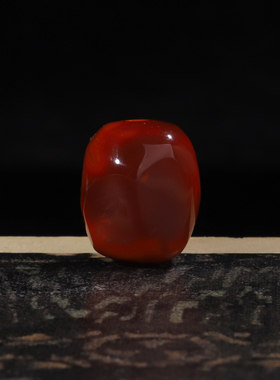 天然凉山南红玛瑙随形原石桶珠对孔15.5mm宽12.8mm厚度11.6mmHS11