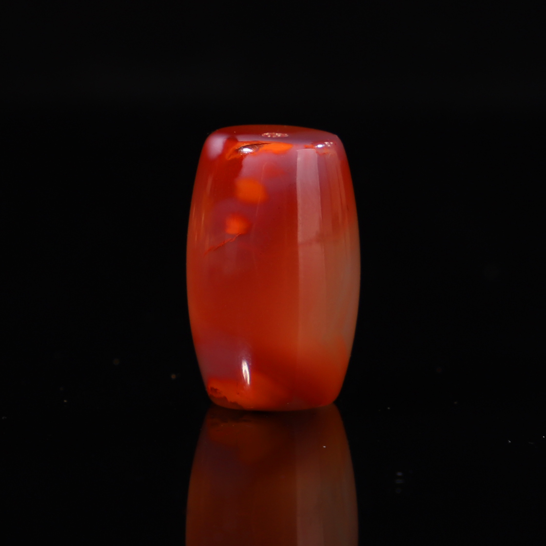 纯天然南红玛瑙冰飘桶珠散珠桶珠长度18.9直径12mm 260号一物一图