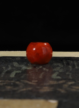 天然四川南红鼓珠满肉隔珠DIY佛珠文玩直径7mm*厚度5.5mm 294号