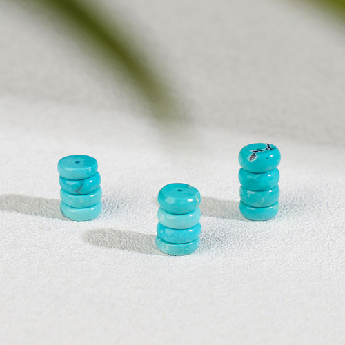 原矿天然湖北绿松石散珠单珠隔片