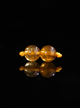 天然黄色碧玺散珠子手链diy5.7mm串珠一对圆珠 一物一图 98号