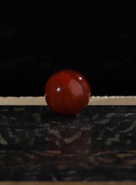 四川凉山南红玛瑙火焰纹圆珠柿子红 直径10.2mm 294号 一物一图