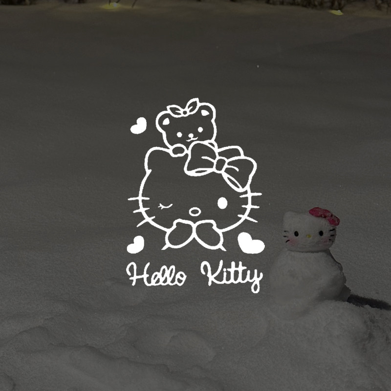新版hellokitty可爱车窗贴纸凯蒂猫防水贴画笔记本电脑行李箱装饰