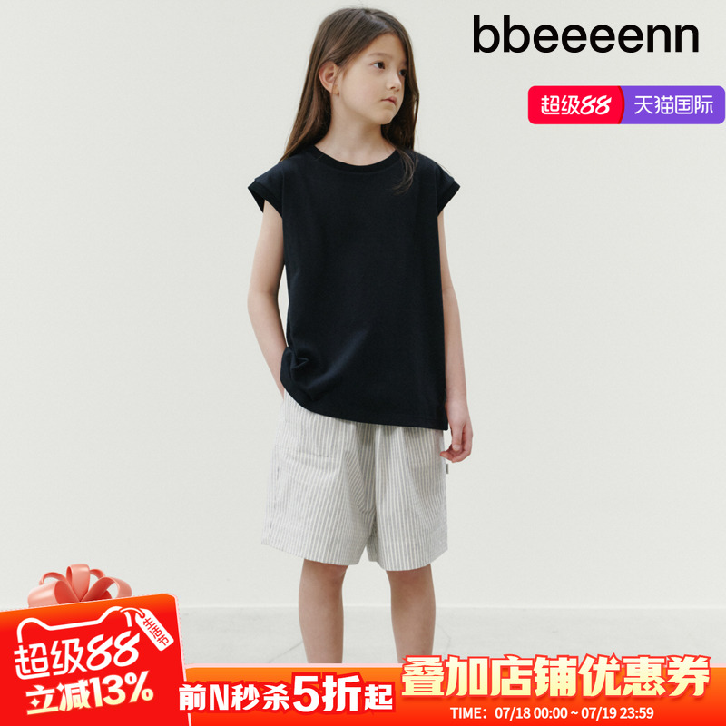 bbeeeenn圆领简约无袖T恤舒适