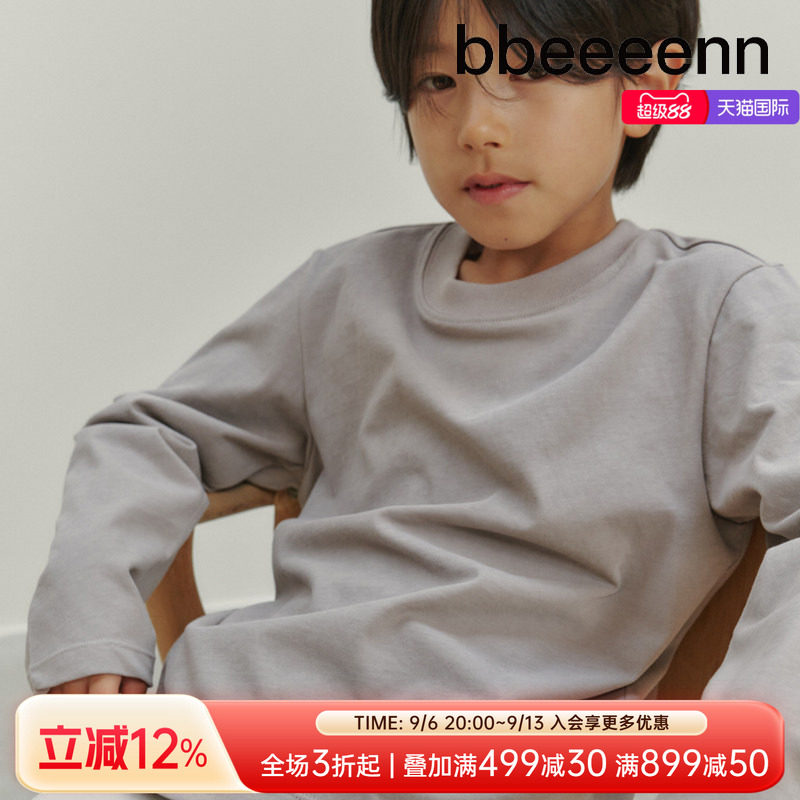 bbeeeenn圆领长袖T恤简约舒适图片