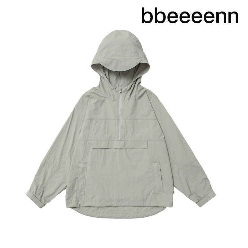 bbeeeenn童装春季新款男女儿童薄款连帽防风夹克外套半开领上衣