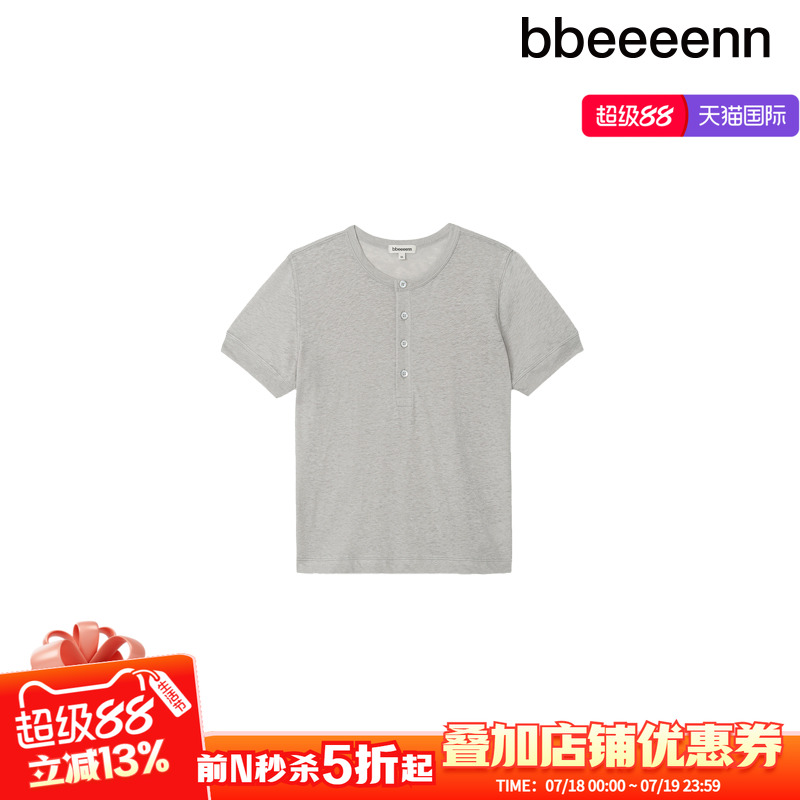 短袖半袖上衣bbeeeenn休闲半开领