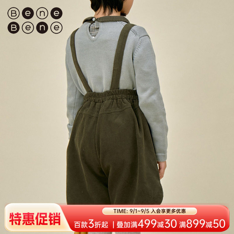 benebene五分裤棉背带裤图片