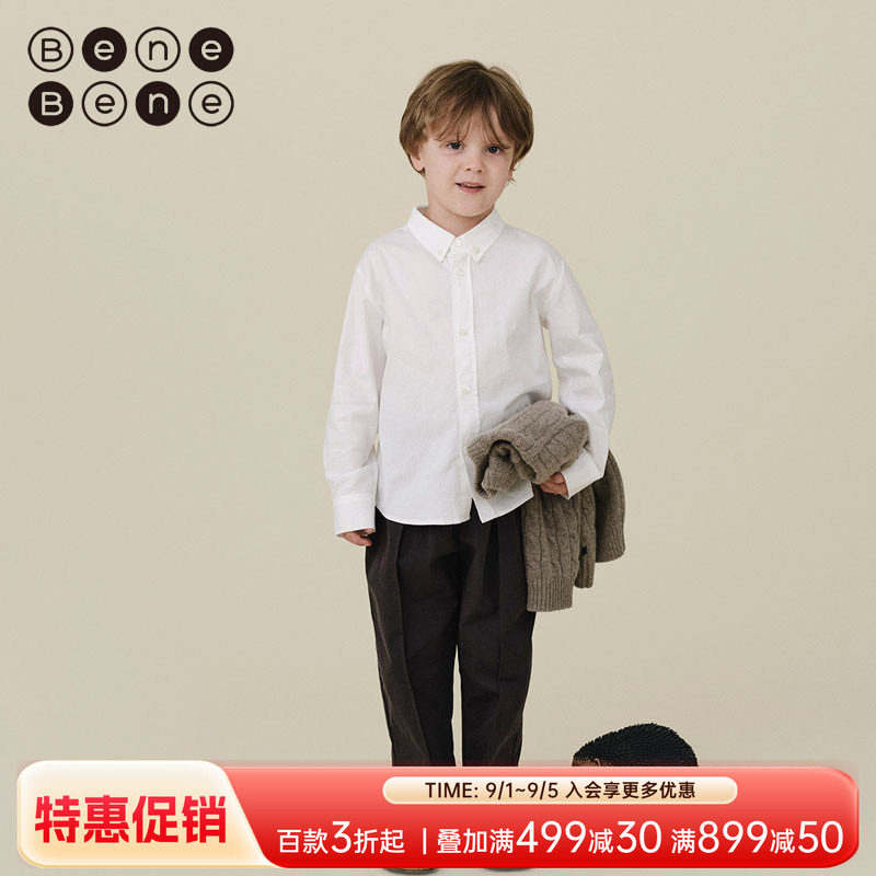 benebene秋冬新款长袖白衬衫图片