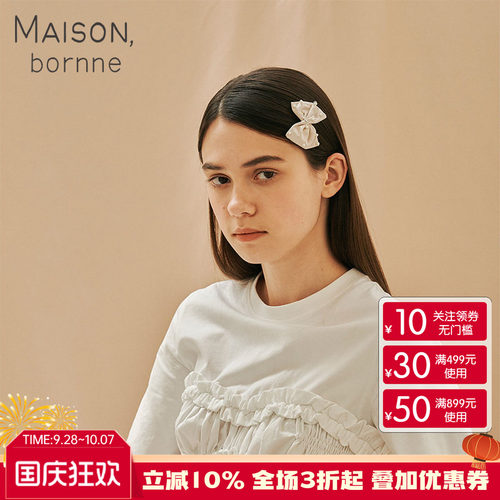 真丝布艺钉珠蝴蝶结女童发夹
