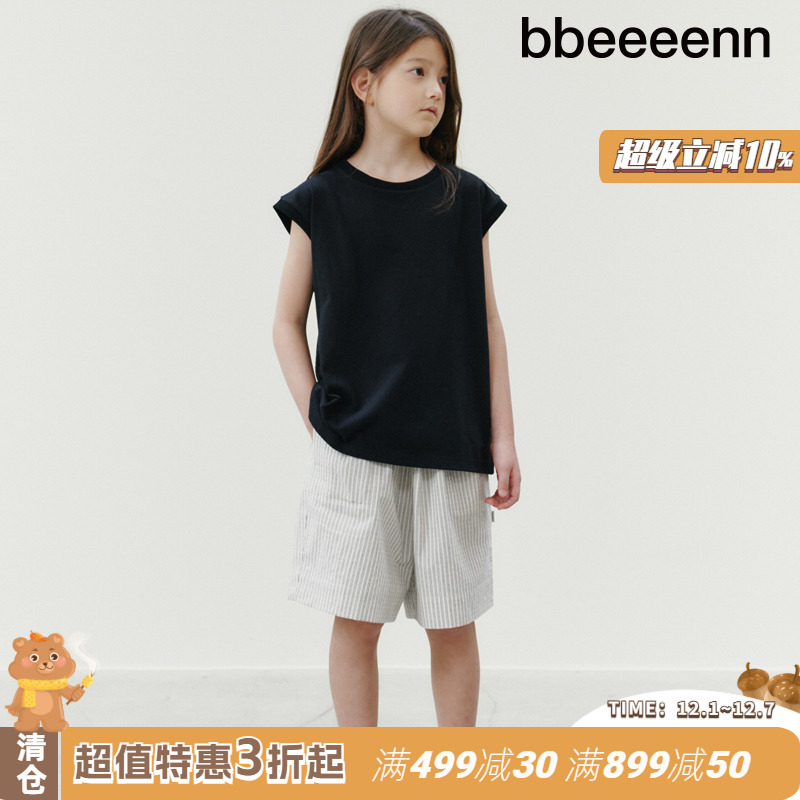 bbeeeenn圆领简约无袖T恤舒适