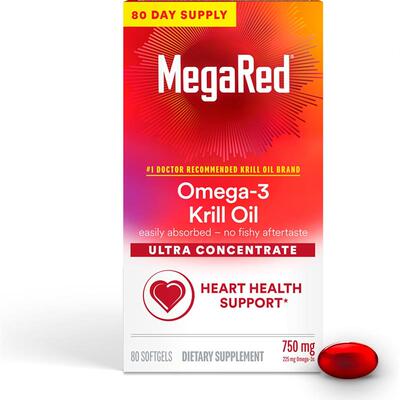 特旭福美国Schiff南极磷虾油MegaRed Krill Oil 80粒纸破损750